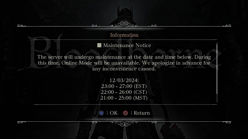 Будущее обслуживание серверов Bloodborne подарило фанатам новую надежду — оно пройдёт в день 30-летия PlayStation